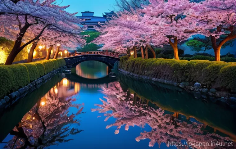일본 벚꽃 시즌 여행 계획 - **"A serene early morning view of cherry blossoms at a hidden local temple garden in Japan. The soft...